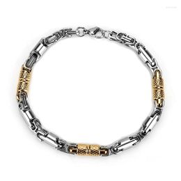 Charm Bracelets Men Punk Bracelet Stainless Steel Bamboo Chain For Male Accessories Simple Style Wristbands