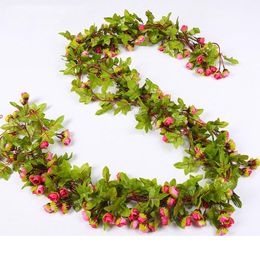 Decorative Flowers & Wreaths LuanQI 2.2M Rose Artificial Silk Garland Autumn Wedding Home Room Decoration Arrangement Garden Arch Fake Plant