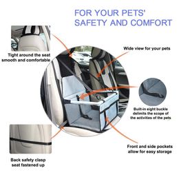 Carrier 42x42x25cm Waterproof Portable Booster Car Seat Cover Basket Mat Auto Protector Puppy Travel Box Bag Dog Cat Pet Safe Folding