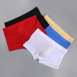 Underpants Separation Physiological Mens Ice Silk Underwear Boxer Briefs Shorts Pouch Trunks With Cups Male Swimming
