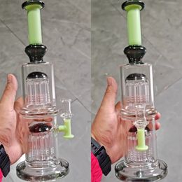 Vintage PUSLAR tree PERC Glass Bong Water Hookah 15INCH Smoking Pipes With Bowl Original Glass Factory can put customer logo by DHL UPS CNE