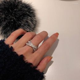 Wedding Rings 2023 Korea Luxury Fashion Cross Shape Ofertas Ring For Women Engagement Gift Female Jewelry Wholesale