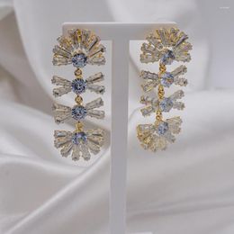 Dangle Earrings 2023 Crystal Jewelry Long Drop Rhinestone Tassel Unique Earring For Women Wedding Party Earing