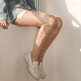 Women Socks 2 PC Elegant Dot Silk Tights Ultra-Thin Flesh Net Pantyhose Ins Summer Style See Through Long Stockings Ladies Lingerie