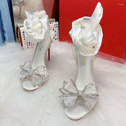 Sandals Doris Fanny Butterfly Peep Toe Women Summer 2023 Lace Up White Wedding Shoes Women's Party Sexy Stiletto High Heels