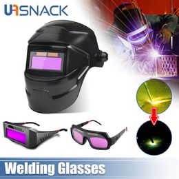 Welding Helmets Helmet Mask Chameleon Large View True Color Solar Power Auto Darkening For Arc Weld Grind Cut 230428