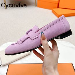 Dress Shoes Designer Flat Casual For Women Real Leather Slip On Loafers Spring Brand Luxury 230503