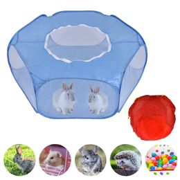 Cages Pet Puppy Rabbit Playpen Fence Indoor Outdoor Small Animal Hamsters Cage Tent Folding Portable Kennel with Zipper Cover Beds