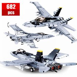 Blocks 682 Pcs Military WW2 Fighter Glider Airplane Set Model Building City Street View Educational Toys For Kid Kit Gifts 230504
