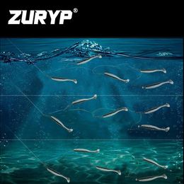 Baits Lures ZURYP 5 Set Cluster Soft Lure Fishing Pesca Jig Head Fork Tail Wobbler Silicone Fish Sea Bass Leurre Tackle Swim Cast 230504