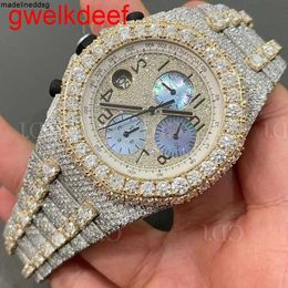 Wristwatches Luxury Custom Bling Iced Out Watches White Gold Plated Moiss anite Diamond Watchess 5A high quality replication Mechanical 27UV ENGC