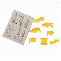 Baking Moulds Graduation Hat Thesis Silicone Mould Sugarcraft Chocolate Cupcake Fondant Cake Decorating Tools