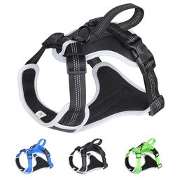 Harnesses 2022 New Pet Dog Harness No Pull Fabric Breathable and Reflective Soft Chest Strap Vest Harness For Small Medium Large Dogs