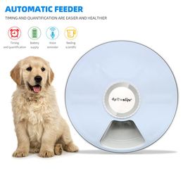 Feeding Automatic Timing Feeder Pet Feeder 6 Meals 6 Grids Cat Dog Electric Dry Food Dispenser 24 Hours Feed Pet Supplies Prevent Steal