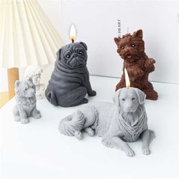 Scented Candle 3d poodle puppy candle mold silicone cute dogs cats scented soap resin plaster ice cube mold candle making kit home decoration gifts P230504