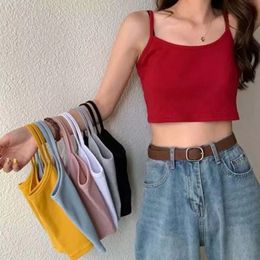 Camisoles Tanks Fashion Women Black Gray Sexy Solid Camis Crop Top Female Casual Tank Tops Vest Sleeveless Cool Streetwear Club High Street 230503