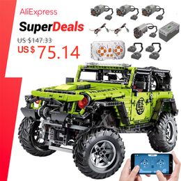 Soldier Technical Car APP Remote Control J902 Moter Power Bricks SUV Building Blocks Buggy Gift Toys For Boys Sets Moc Assembling Models 230503