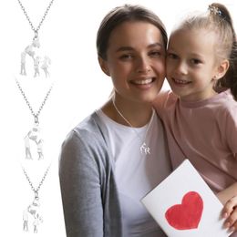 Chains Necklace Simply Cute Pendant Necklaces Stainless Steel Mom Daughter Charm Exquisite Fashion For Women