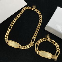 NEW Hip Hop Rock Punk Designer Chain Cuba Necklaces Bracelet 18K Gold Plated Necklaces Bangle women Earrings Sets Neutral Style Jewellery Gift HMS27 --04