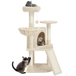 Tree Tower с платформой для окунь для корзины кондо для маленьких средних кошек, бежевый