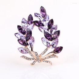 Brooches TODOX Brooch Colorful Fashion Beauty Women Gold Zinc Alloy Green Blue Crystal Flower Pins Lady Party Man Gift