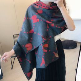 Autumn and Winter New American Air Conditioning Shawl Cashmere Letter Scarf Double-Sided Thickened Warm Scarf Tassel