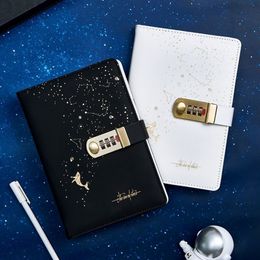 Notepads Cosmic planet code book with lock diary retro notebook college student notepad creative boys code book journal notebook 230504