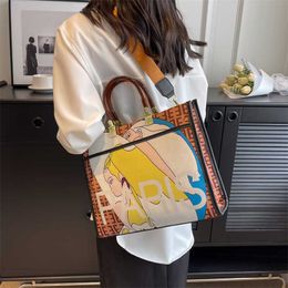 Totes 2023 New Famous Brand Women Shoulder Bag Printing Flap Tote Designer Handbag High Quality Fashion Ladies Messenger Crossbody Y23