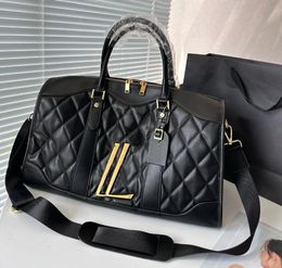 23ss Designer Borsone da viaggio di lusso di grande capacità vendita da donna Tracolla in vera pelle Borsa moda trapuntata Tote max con quadri ricamati a quadri 44 cm