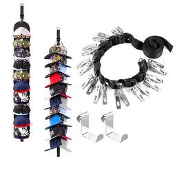 Hat Racks Organizer Baseball Cap Holders with Adjustable 20 Clips for Closet Storage XBJK2305