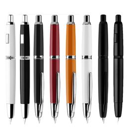 Fountain Pens MAJOHN A1 Press Fountain Pen Retractable Fine Nib 0.4mm Metal Ink Pen with Converter for Writing color 230503