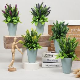 Decorative Flowers Artificial Plastic Plants Eye-catching Fake Bonsai Elegant Potted Garden Supplies Table Decoration