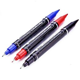 Markers High quality 6824 Waterproof permanent dual tip 0510 mm Nib Black blue red Art Marker Pens Student school office stationery 230503