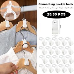 Hangers Racks 2550PCS Mini Clothes Hanger for Closet Connector Hooks Cascading Plastic Wardrobe Coat Organizer Rack Holder Space Saving 230503