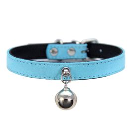 Cat Collars & Leads Pet Supplies Anti Loss Bell Leather Collar Dog Traction Clothing For Cats Goods Products