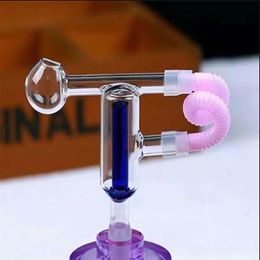 Smoking Pipes Europe and America Colored multi spiral Glass Hookahs Bongs Double filter walking board