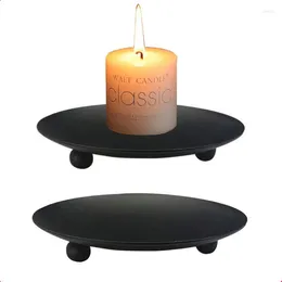 Candle Holders 1pcs Iron Plate Holder Decorative Pillar Pedestal Stand For Wax Candles Wedding &Birthdays Party