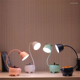 Table Lamps Child Student Led Light Foldable Night Cartoon Cute 3 Modes Adjustable Desk Lamp Home Lighting Supplies Usb Charging
