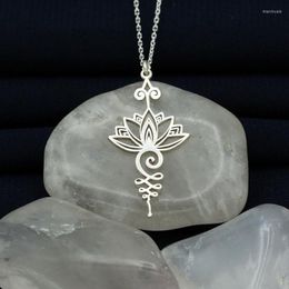 Pendant Necklaces 1 Piece Women Fashion Simple Lotus Flower Necklace Hollow Out Chain For Girl