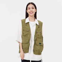 Women's Vests OhSunny Spring Summer Neutral Vest Anti-UV UPF50 Outdoor Breathable Paper Feeling Fabric V-neck Tooling Couples Sunscreen