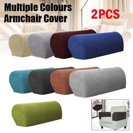 Chair Covers 2Pcs Armrest Stretch Set Sofa Arm Protectors Armchair Solid Couch Cover Removable WholeaseChair