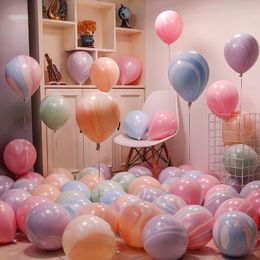 Party Decoration 30Pcs Double-layer Macaroon Latex Balloons Candy Pink Blue Balloon Set 10in Wedding Birthday Decorations Baby Shower Girls