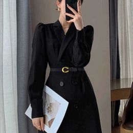 Suspenders Women's horseshoe buckle with leather light luxury texture decorative versatile coat skirt fashionable women's belt