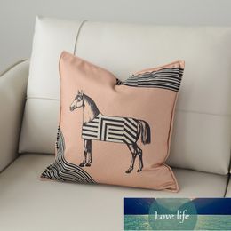 Pillowcase Light Single-Sided Printed Square Pillow Pop Horse Super Soft Velvet Texture Sofa Decoration without Pillows Core