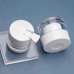 50pcs 30/50g Plastic White Jar Empty Cream Jar With Spoon Travel Refillable Bottle Container Packaging