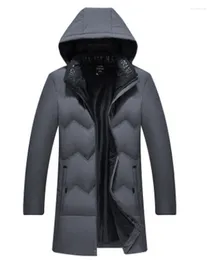 Men's Down Medium And Long Korean Jacket Winter Warm Thickened Cotton-Padded Clothes Cool Cotton Trend Large Coat