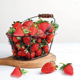 Party Decoration 10PCS Artificial Fruit Fake Strawberry Simulated Model Raspberry Realistic Plastic