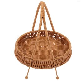 Dinnerware Sets Serving Platter Kitchen Storage Organiser Basket Tray Round Decorative Trays Snack Fruit Holder Wicker