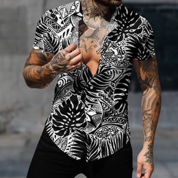 Mens Casual Shirts Hawaiian Shirt For Fashion Short Sleeve Tropical Plants Streetwear Harajuku 3D Print Cozy Beach Clothes 230504