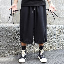 Men's Pants Fashion Loose Male Harem Trouser Men Drawstring Elastic Waist Wide Leg Casual Straight Pant Japan Streetwear Hip Hop Skirt